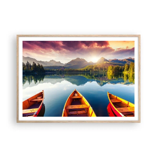 Poster în ramă de stejar deschis - Nimic împotriva naturii - 100x70 cm