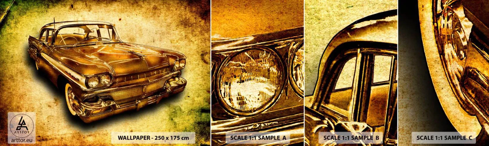 Mostră de Tapet Standard Eco - Frumusețea eternă a clasicilor - Automobile, Mașină clasică, Hobby - 100x30 cm