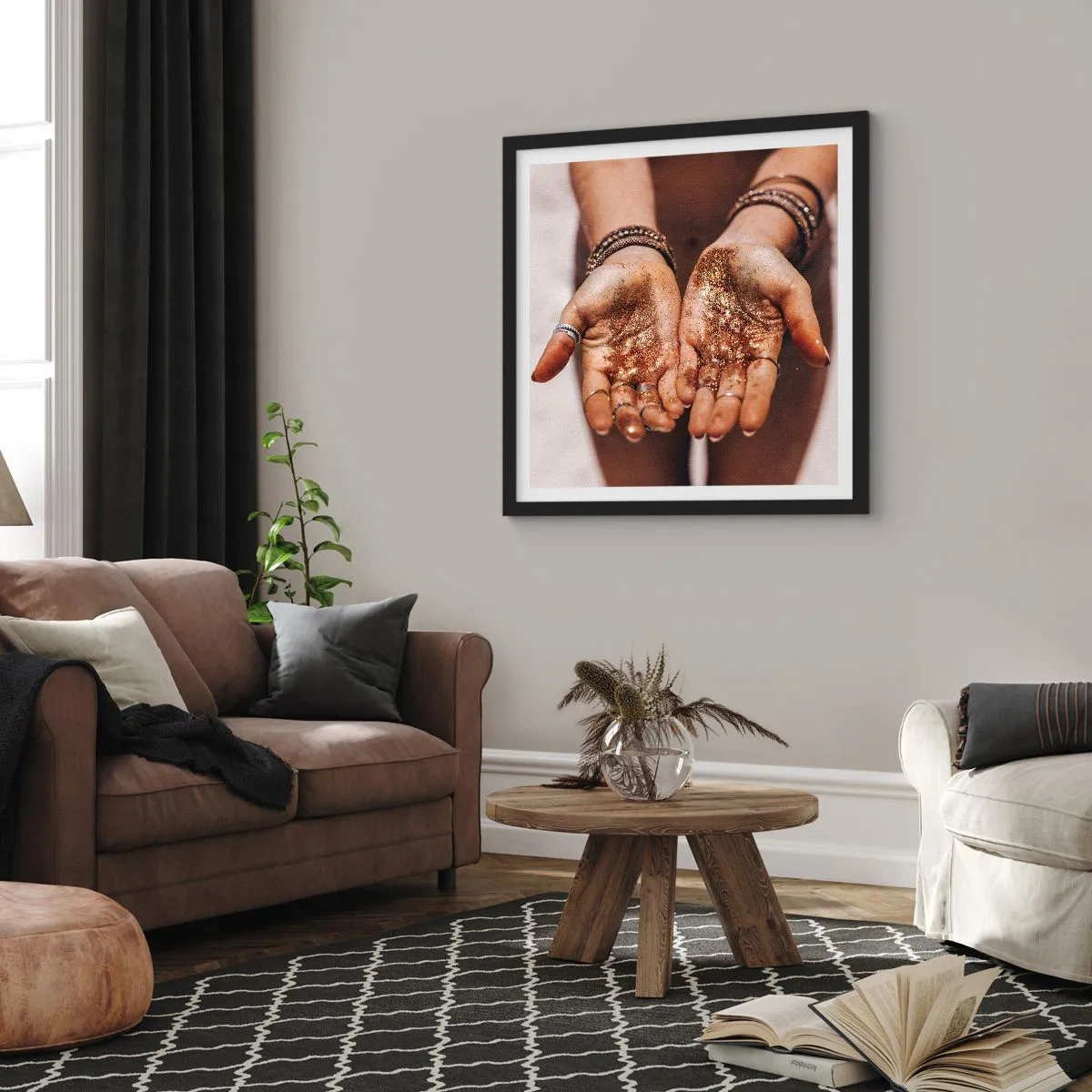 Poster în ramă neagră - Un cadou pentru tine - 60x60 cm