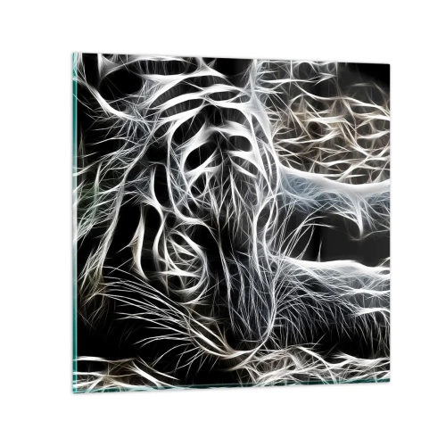 Tablou pe sticlă - Un studiu al lejerității felinelor - 40x40 cm