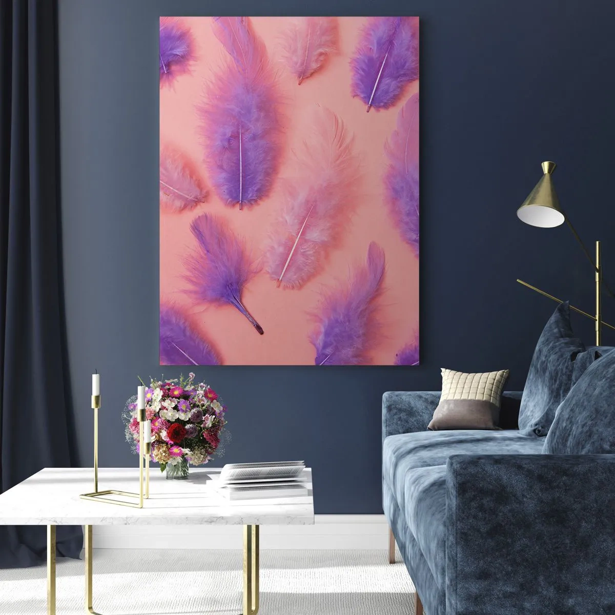 Tablou pe sticlă - Pasăre liliac de dorință - 50x70 cm