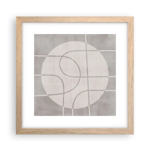 Poster în ramă de stejar deschis - Circular și drept înainte - 30x30 cm