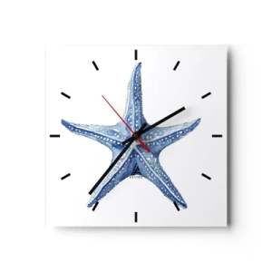 Ceas de perete - Ceas pe sticlă - Steaua mării - 40x40 cm