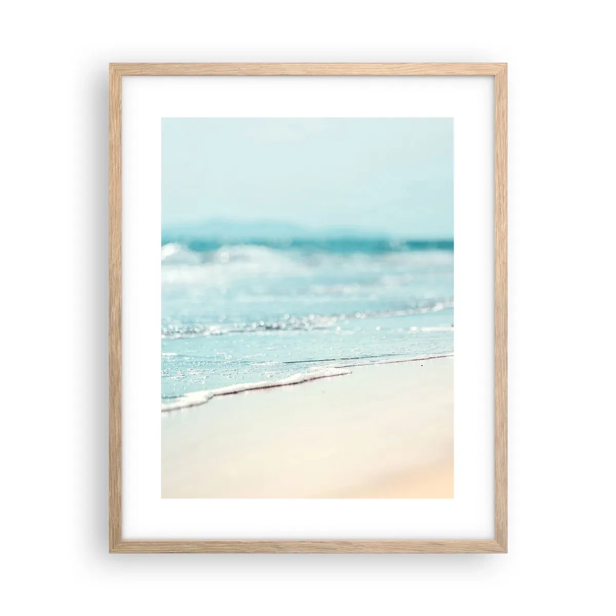 Poster în ramă de stejar deschis - Căldură și zgomotul valurilor - 40x50 cm