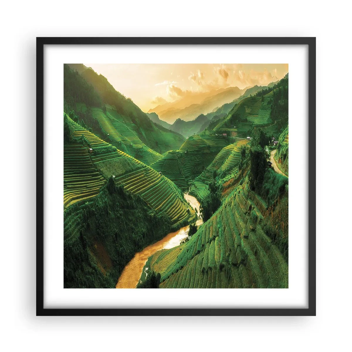 Poster în ramă neagră - Valea vietnameză - 50x50 cm