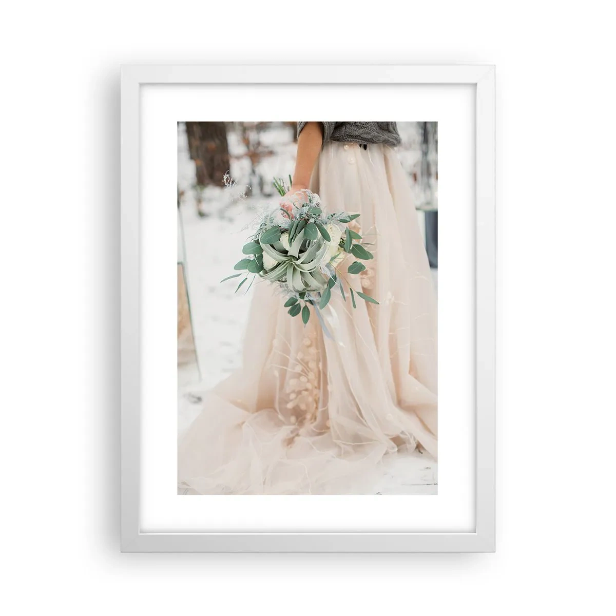 Poster în ramă albă - Și au trăit fericiți până la adânci bătrâneți - 30x40 cm