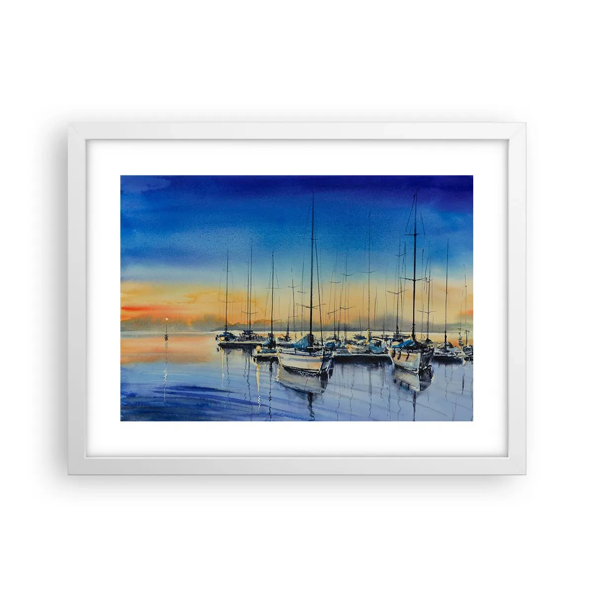 Poster în ramă albă - Sfârșitul unei zile bune - 40x30 cm