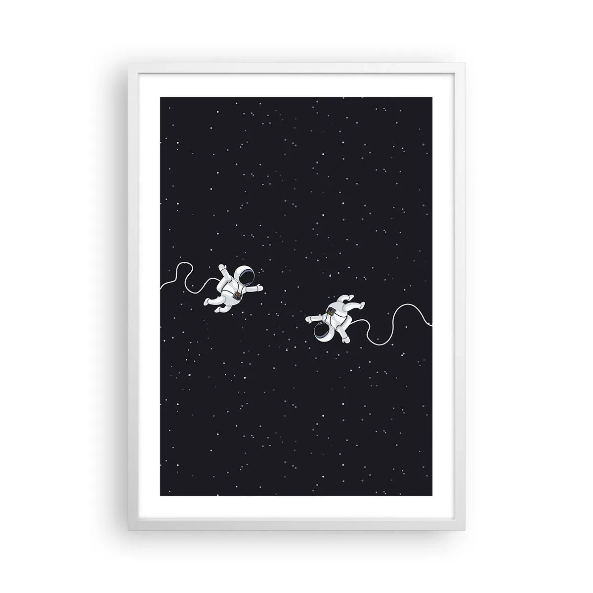 Poster în ramă albă - Dansul spațial - 50x70 cm