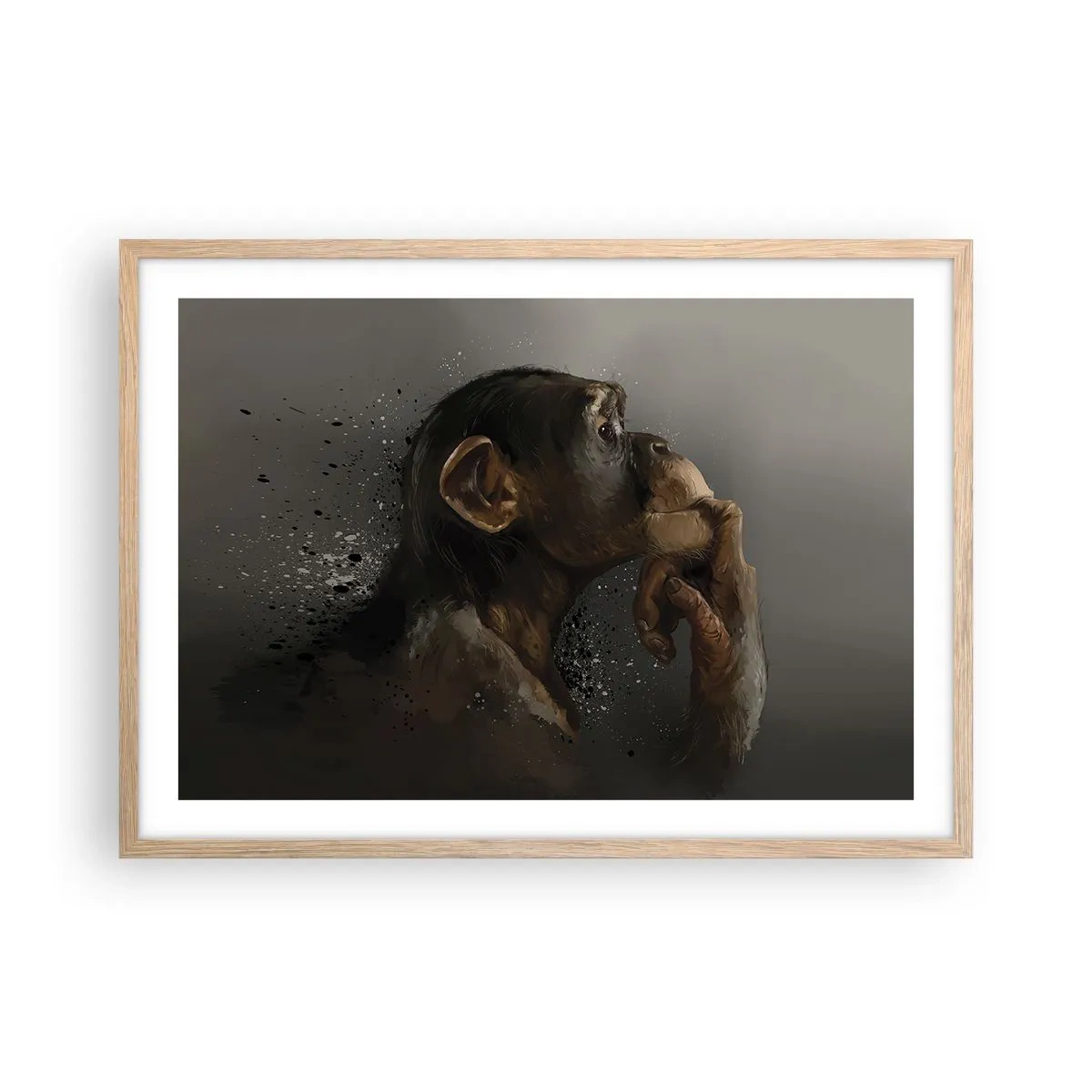Poster în ramă de stejar deschis - Cu siguranță, gânditorul - 70x50 cm