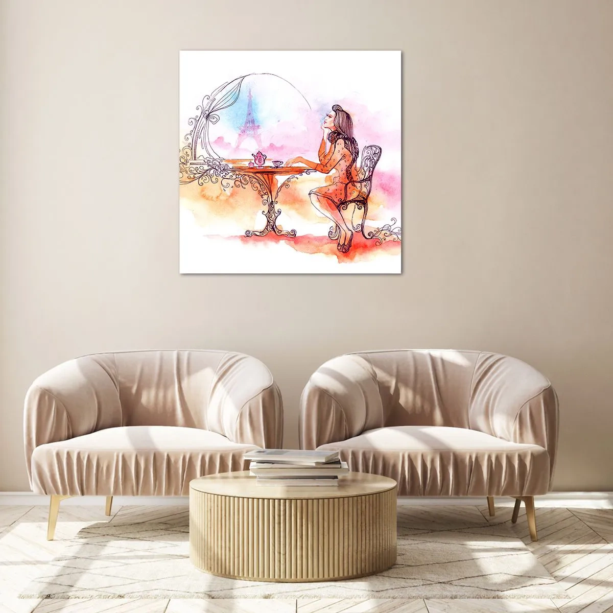 Tablou pe sticlă - Șic parizian - 60x60 cm