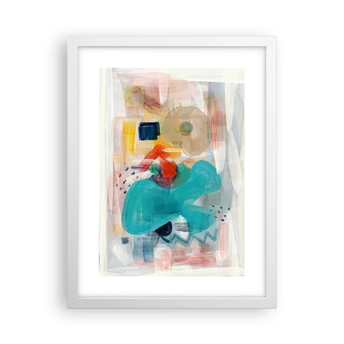 Poster în ramă albă - Joc plin de culoare - 30x40 cm