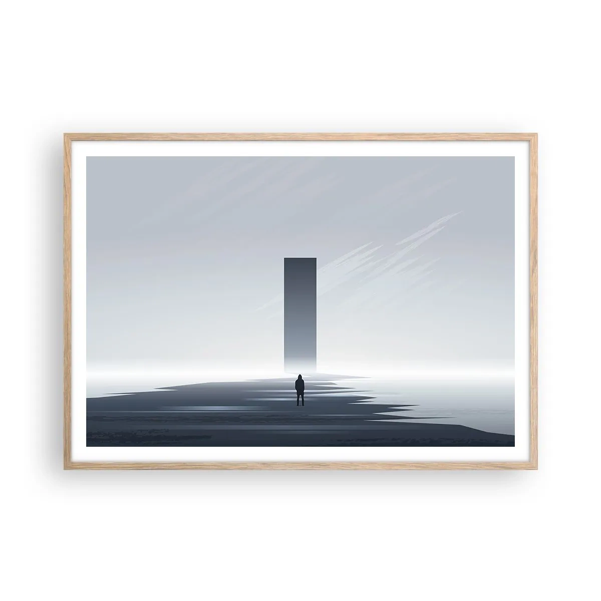 Poster în ramă de stejar deschis - Oportunitate sau amenințare? - 100x70 cm