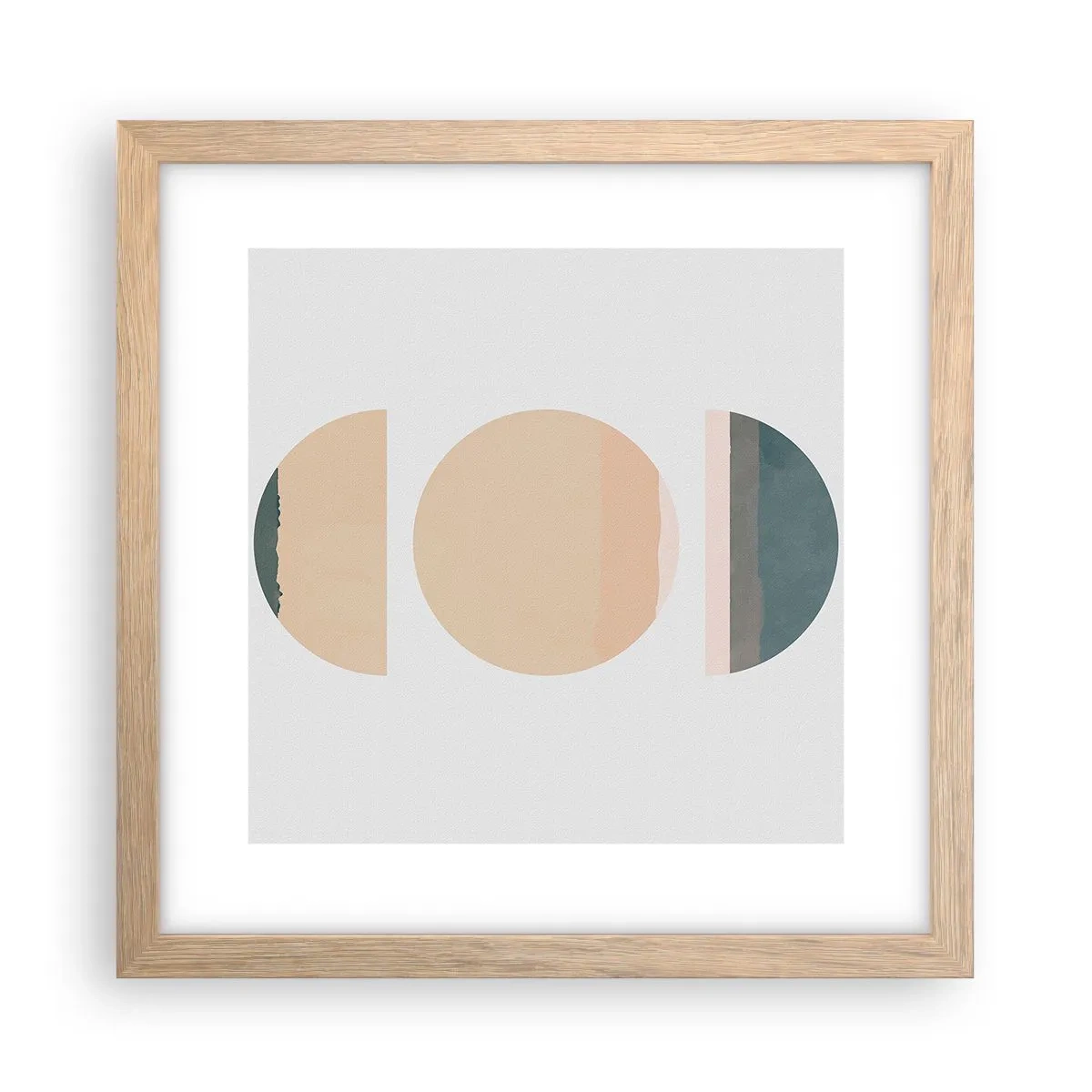 Poster în ramă de stejar deschis - Roată cu roată - 30x30 cm