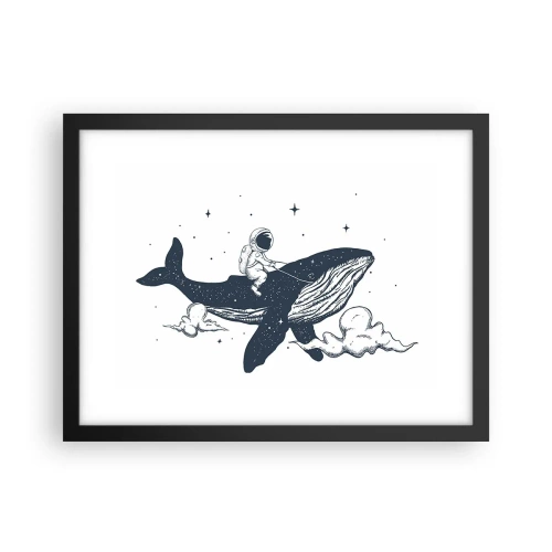 Poster în ramă neagră - Aventura spațială - 40x30 cm