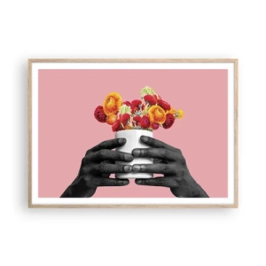 Poster în ramă de stejar deschis - Apoteoza vieții - 100x70 cm