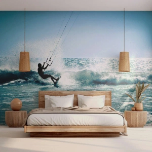 Tapet Autoadeziv Deluxe Sticker - Lasă-te dus de val - Sport, Kitesurfing, Mare - 500x350 cm