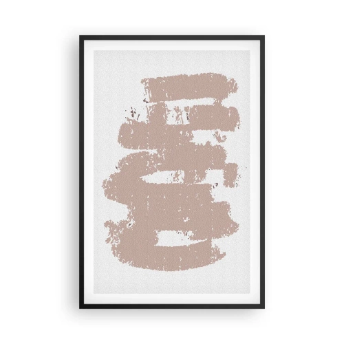 Poster în ramă neagră - Abstracție în roz moale - 61x91 cm