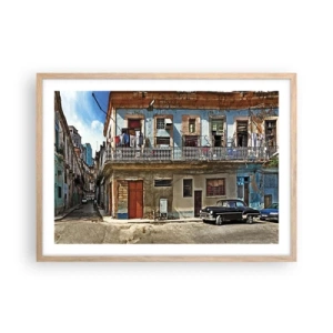 Poster în ramă de stejar deschis - Sentimente cubaneze - 70x50 cm