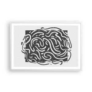 Poster în ramă albă - Abstracție: dansul bucuriei - 91x61 cm