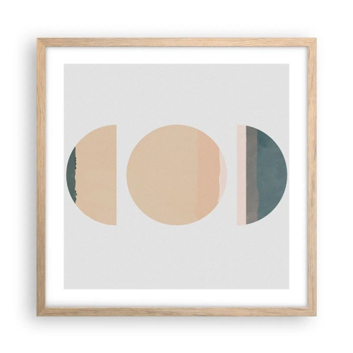 Poster în ramă de stejar deschis - Roată cu roată - 50x50 cm