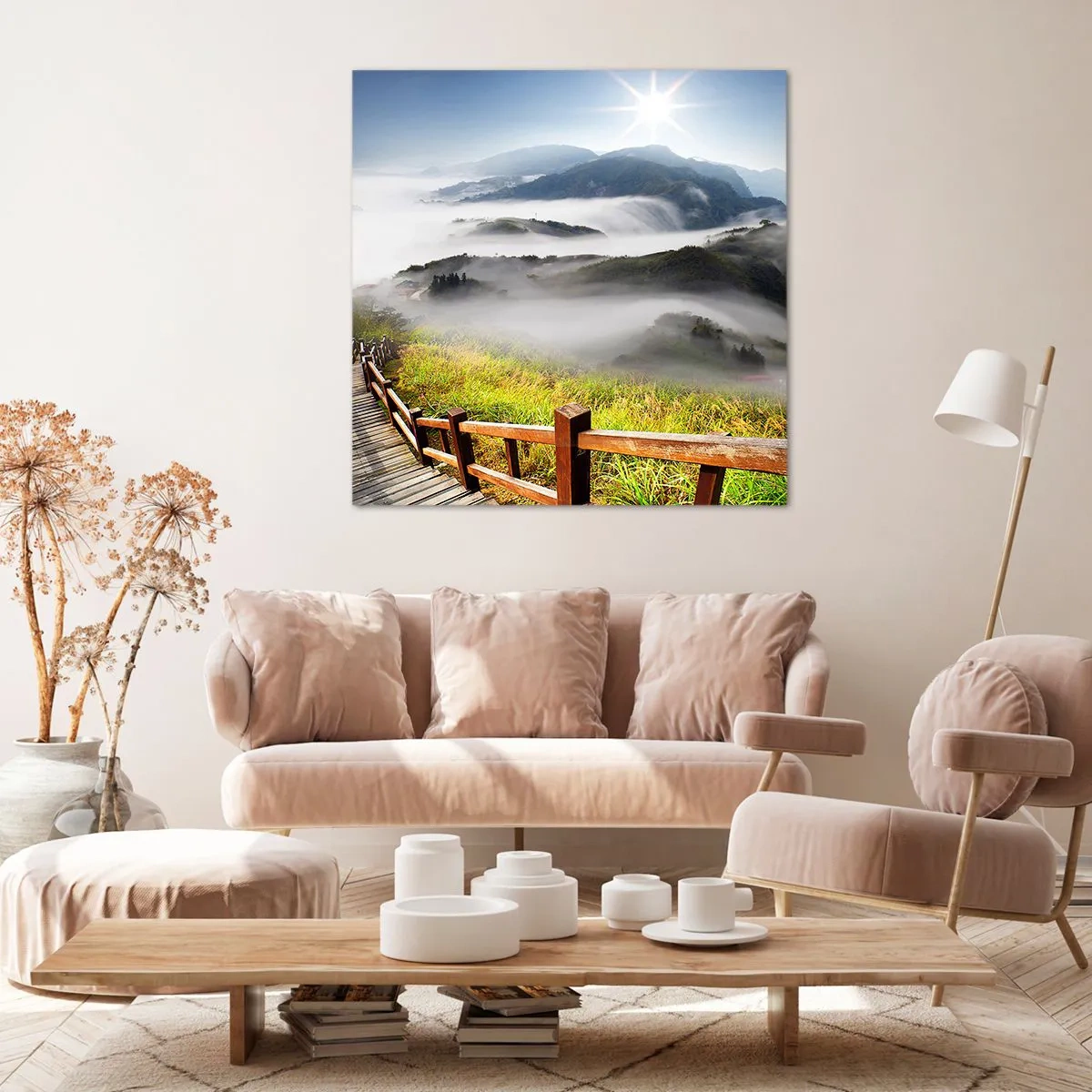 Tablou pe pânză - Țesut de strălucire și ceață - 70x70 cm