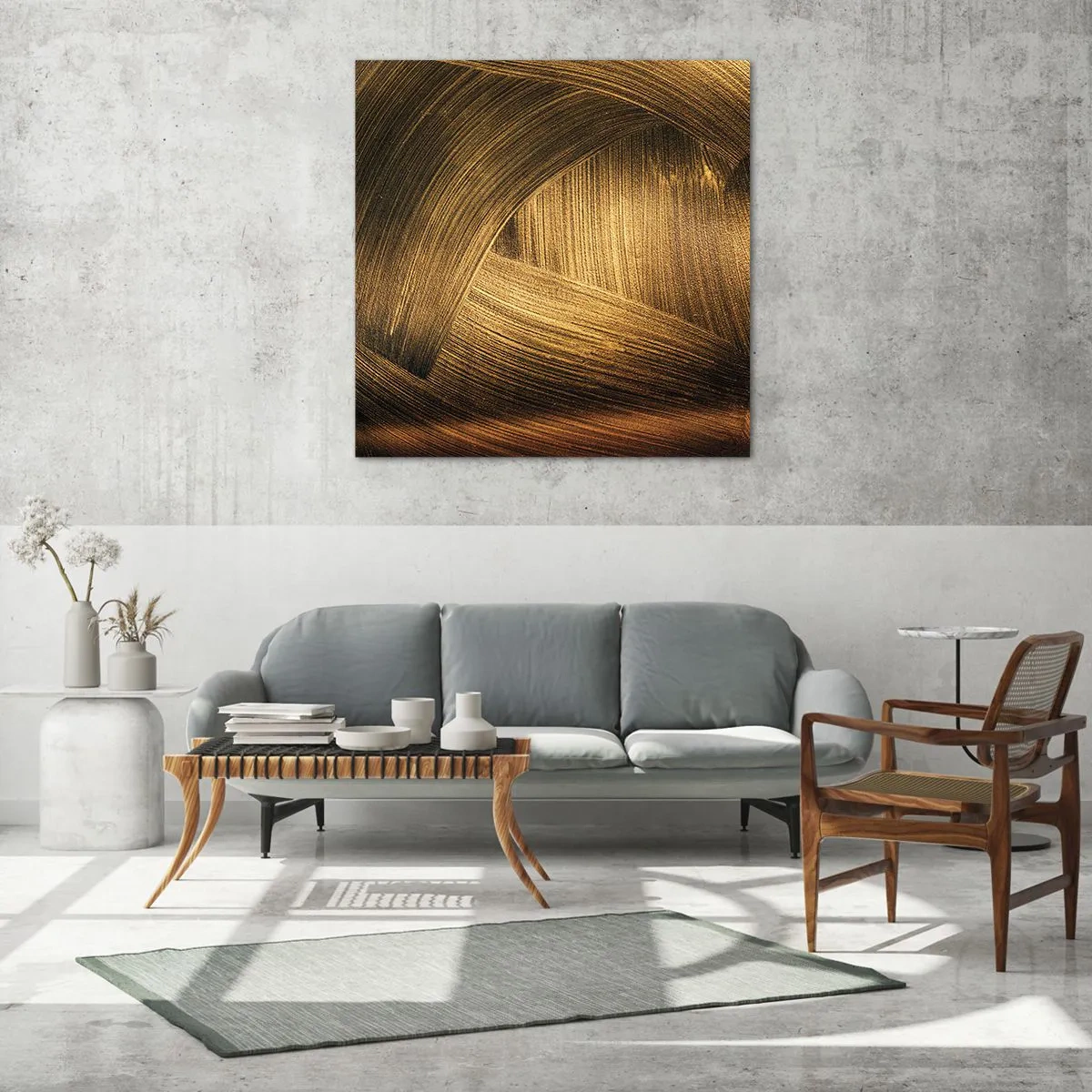 Tablou pe sticlă - Într-un labirint de aur - 30x30 cm