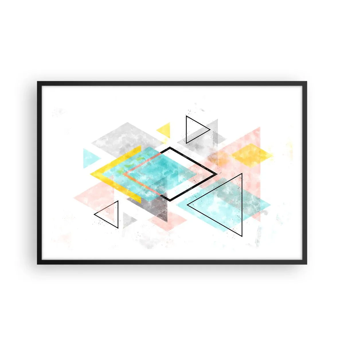 Poster în ramă neagră - Joc geometric - 91x61 cm