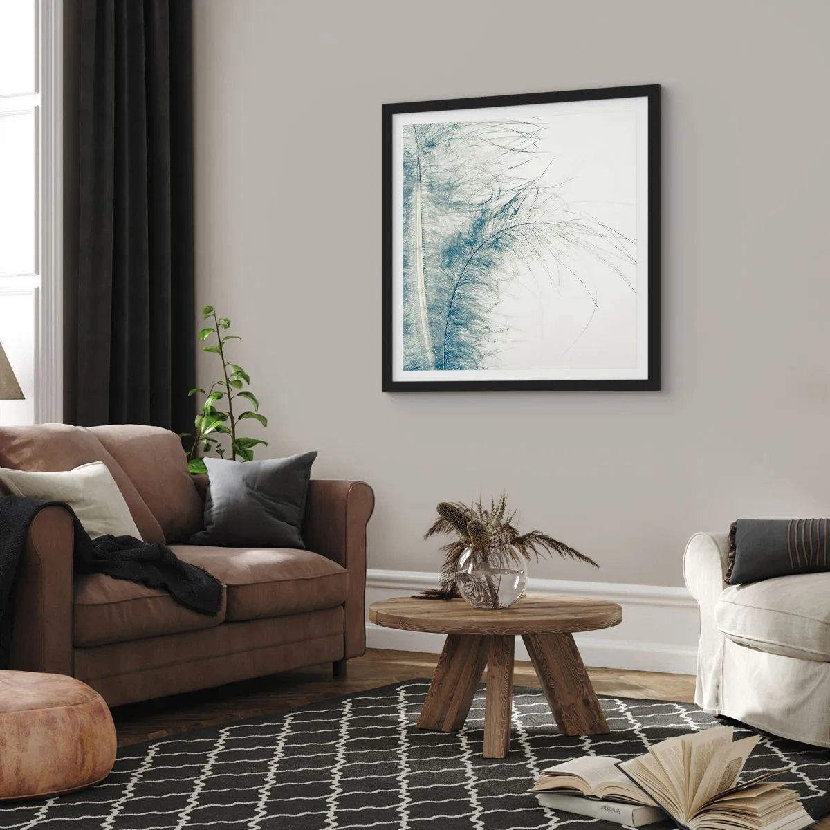 Poster în ramă neagră - Șoapta naturii - 40x40 cm