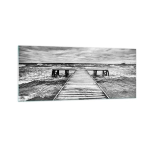 Tablou pe sticlă - Aștept ca vântul să fugărească... - 100x40 cm