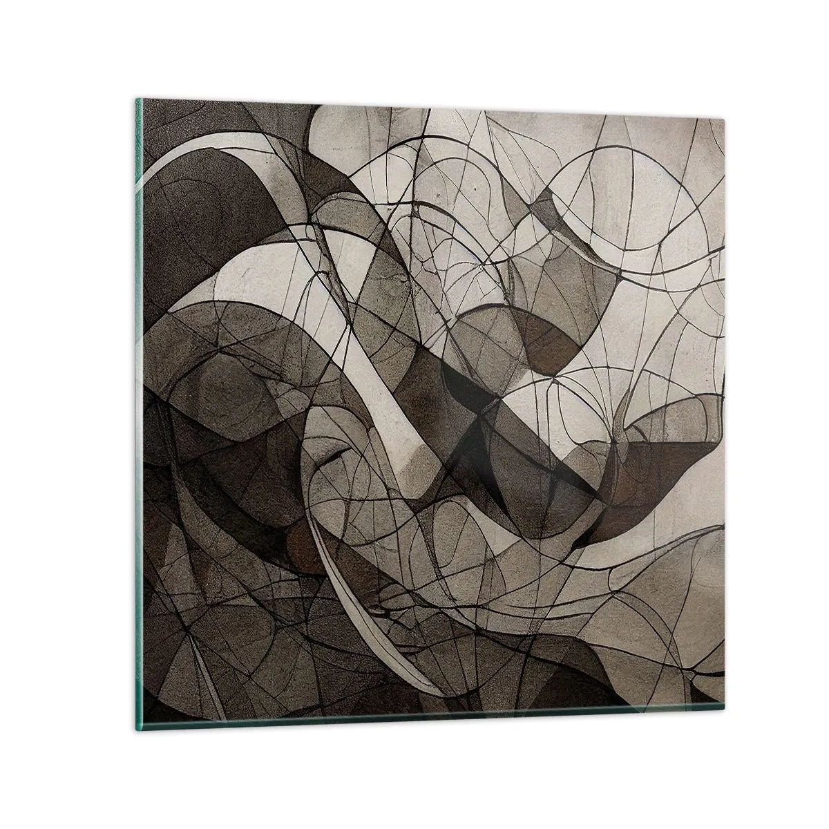 Tablou pe sticlă - Circulația culorilor pământului - 30x30 cm