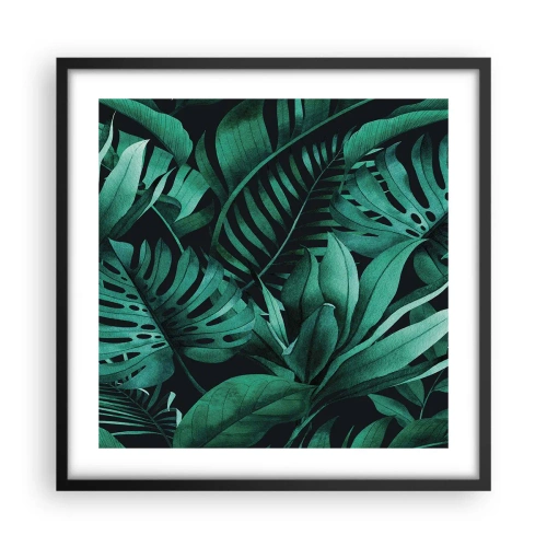 Poster în ramă neagră - Profunzimea verdelui tropical - 50x50 cm