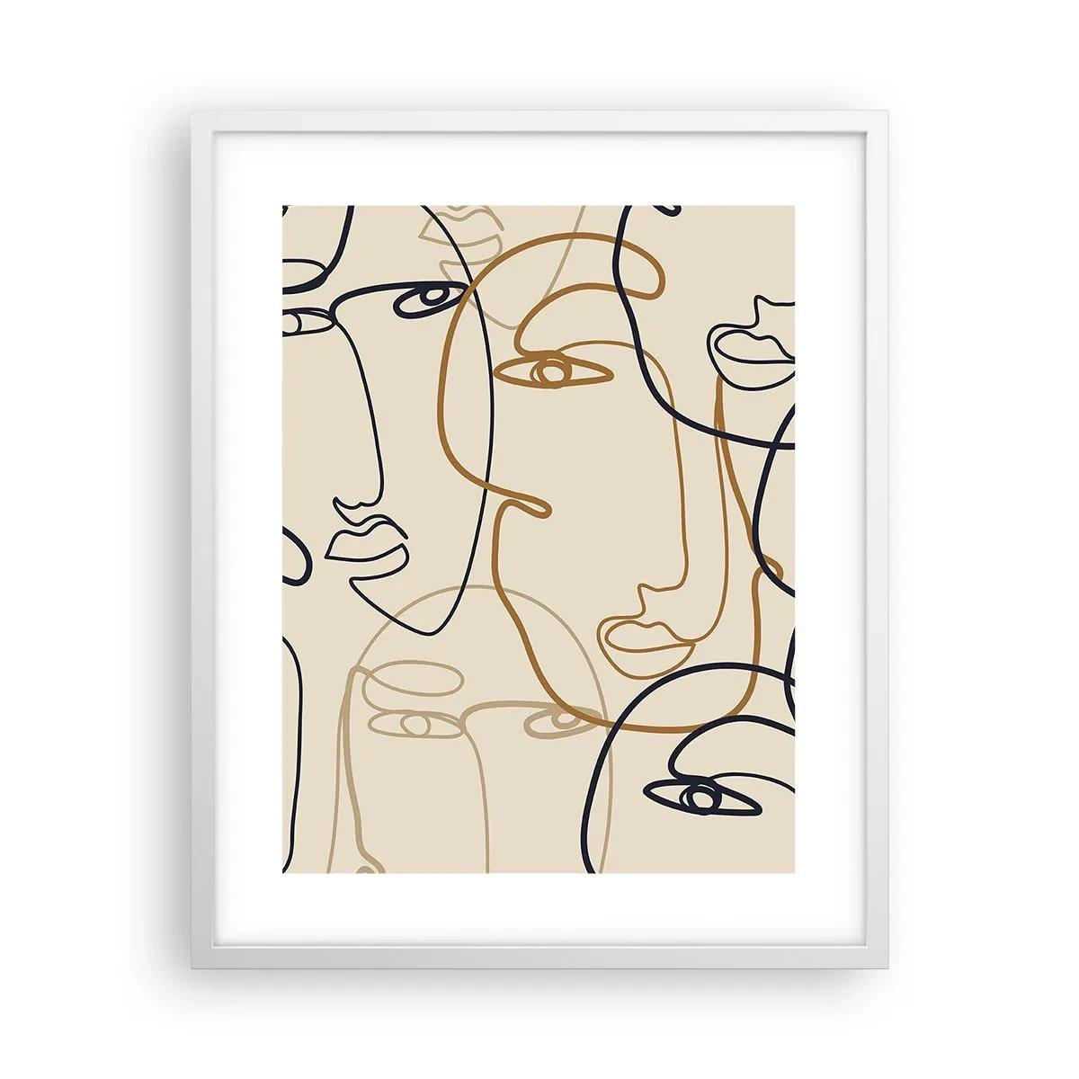 Poster în ramă albă - Portret multiplicat - 40x50 cm