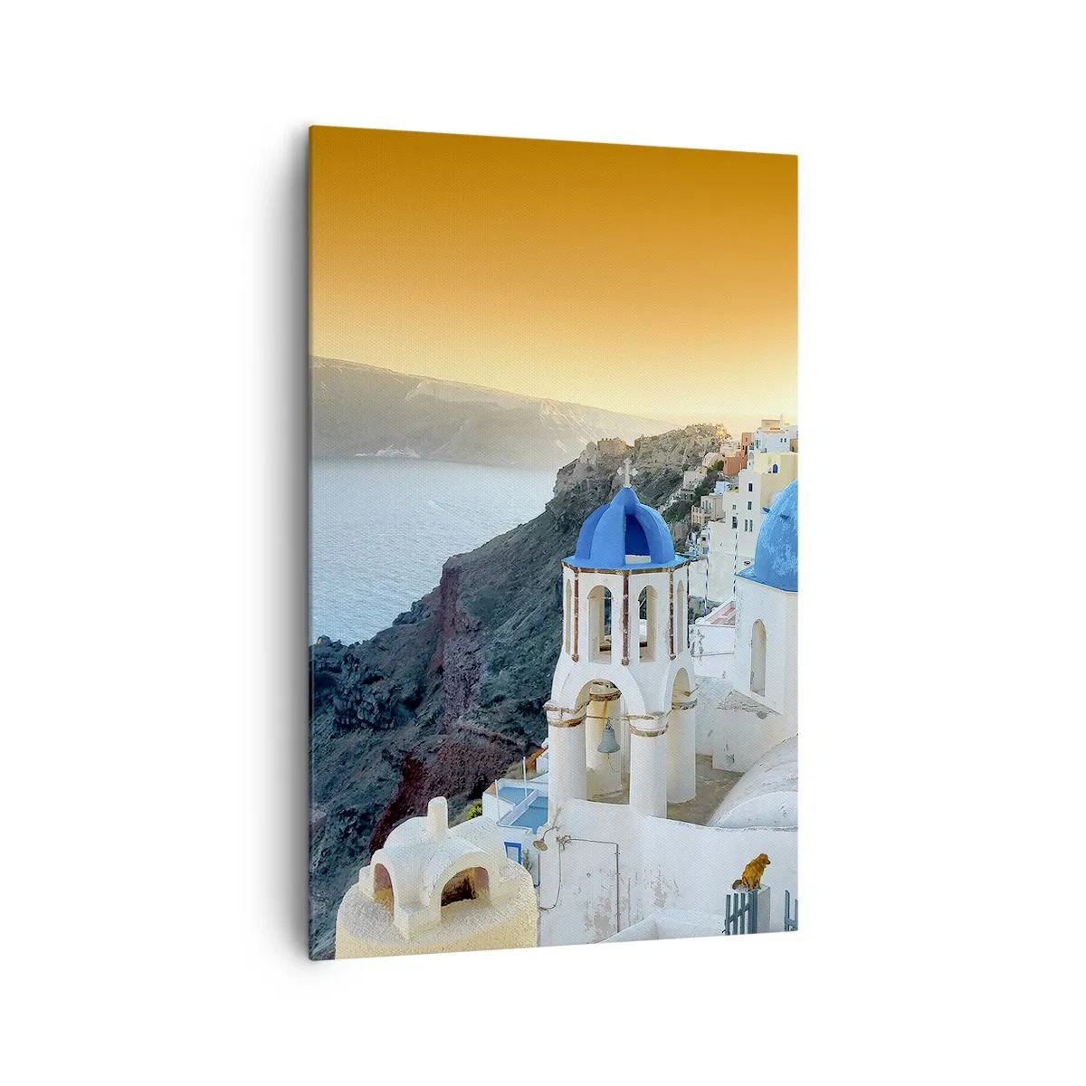 Tablou pe pânză - Santorini - îmbrățișat de stânci - 80x120 cm
