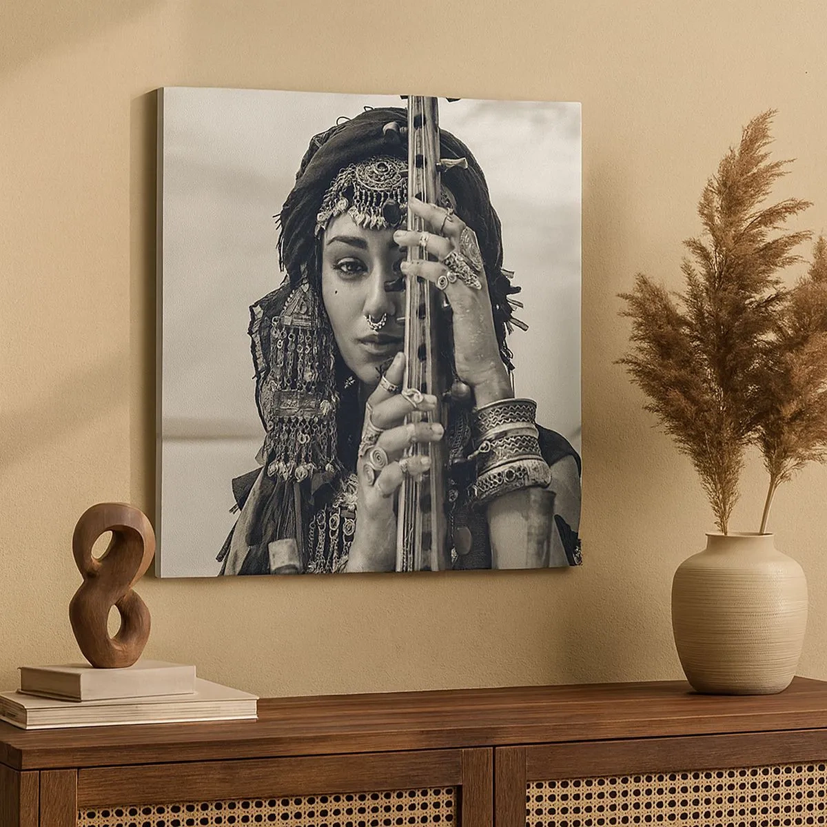 Tablou pe pânză - Muzica orientală în sine - 30x30 cm