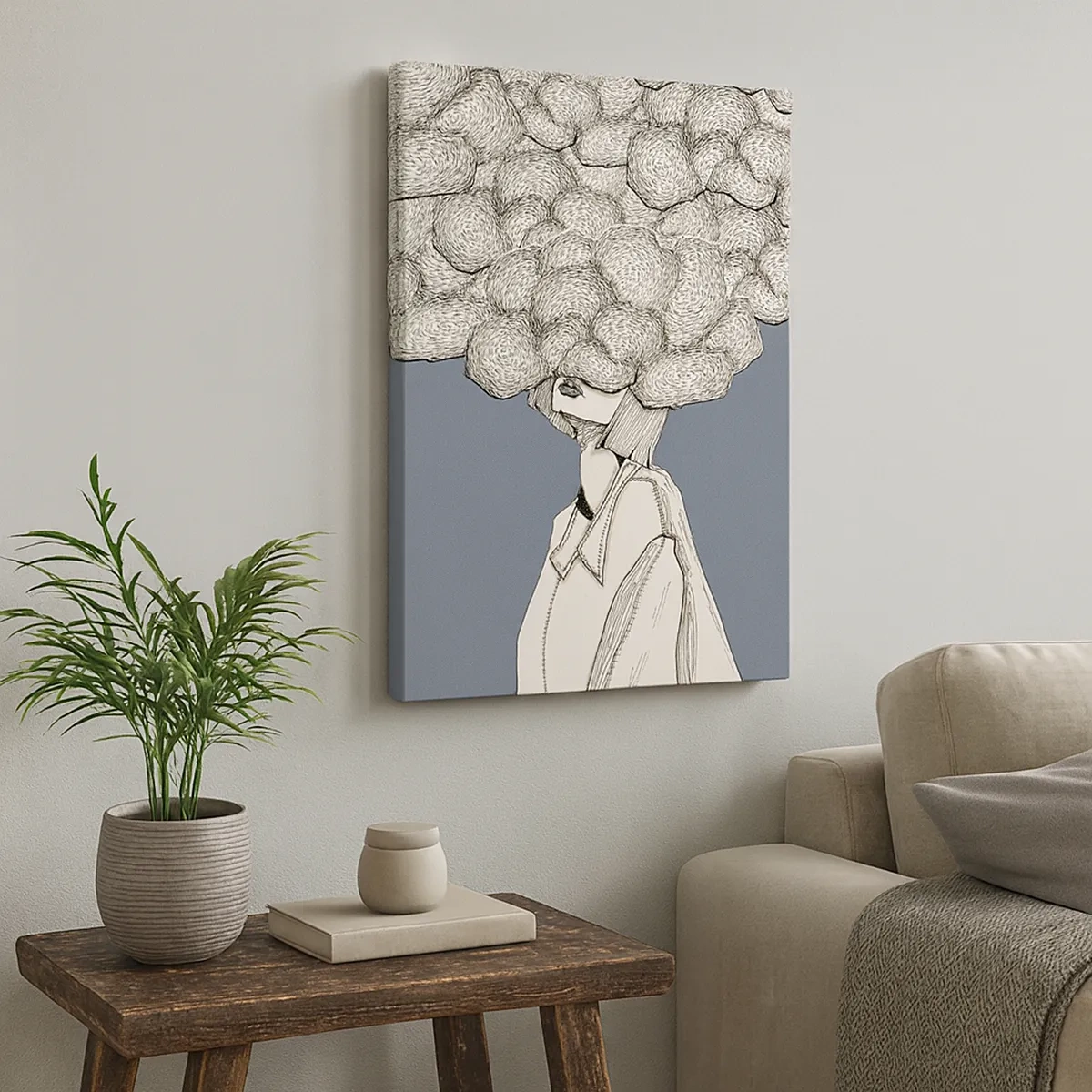 Tablou pe pânză - Cu capul în nori - 50x70 cm