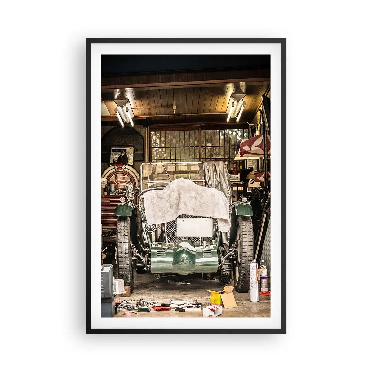 Poster în ramă neagră - Înapoi în trecut - 61x91 cm