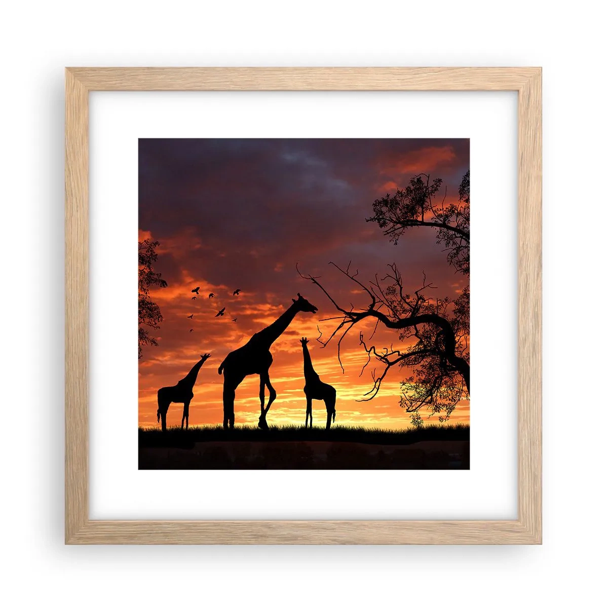 Poster în ramă de stejar deschis - O mică cină cu cei dragi - 30x30 cm