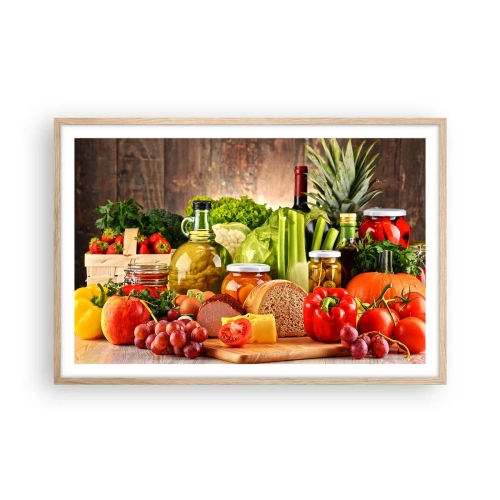 Poster în ramă de stejar deschis - Afumate, prăjite, marinate - 91x61 cm