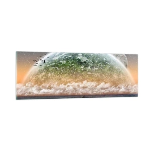 Tablou pe sticlă - Și lumea a ieșit din apă - 90x30 cm