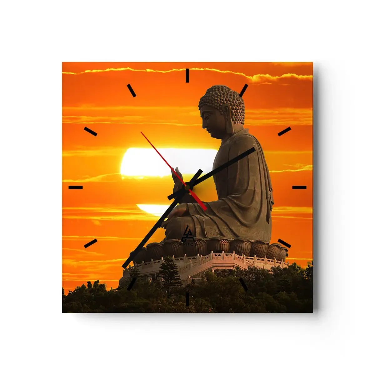 Ceas de perete - Ceas pe sticlă - Fără frică de lume - 40x40 cm