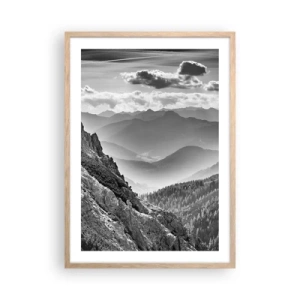Poster în ramă de stejar deschis - Dincolo de orizont - 50x70 cm