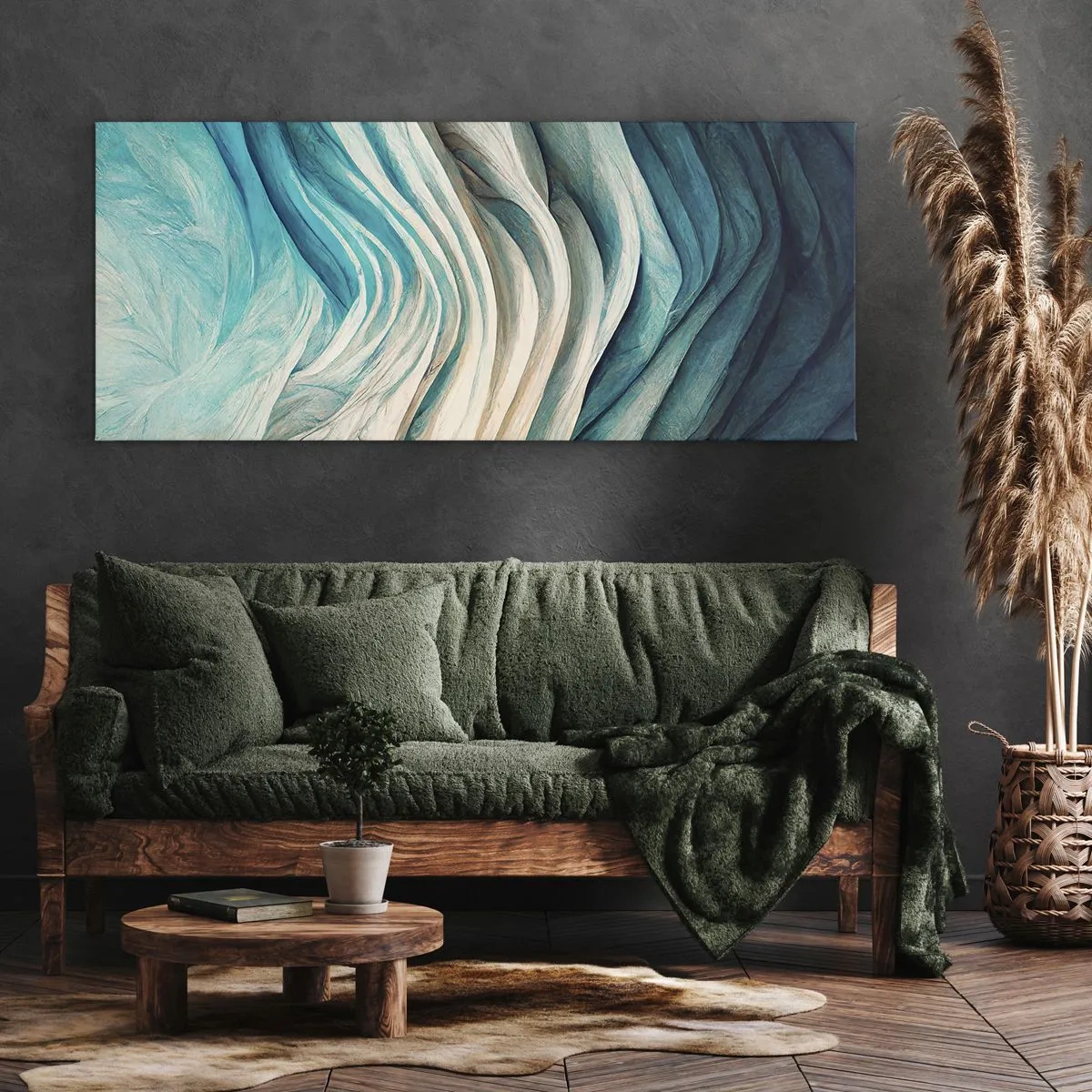Tablou pe pânză - Insațiabilitate albastră - 140x50 cm