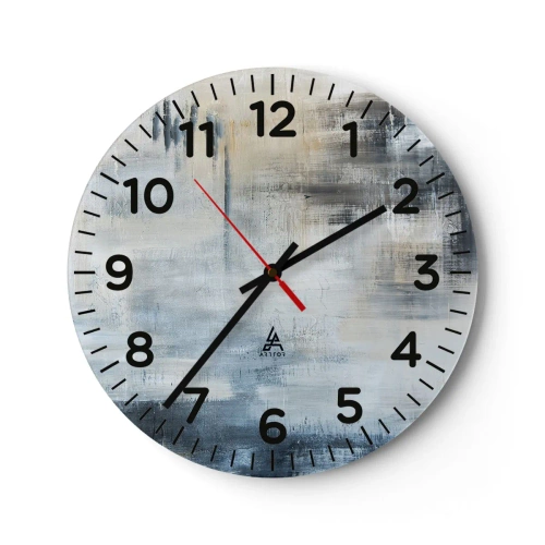 Ceas de perete - Ceas pe sticlă - În spatele unui voal albastru - 40x40 cm