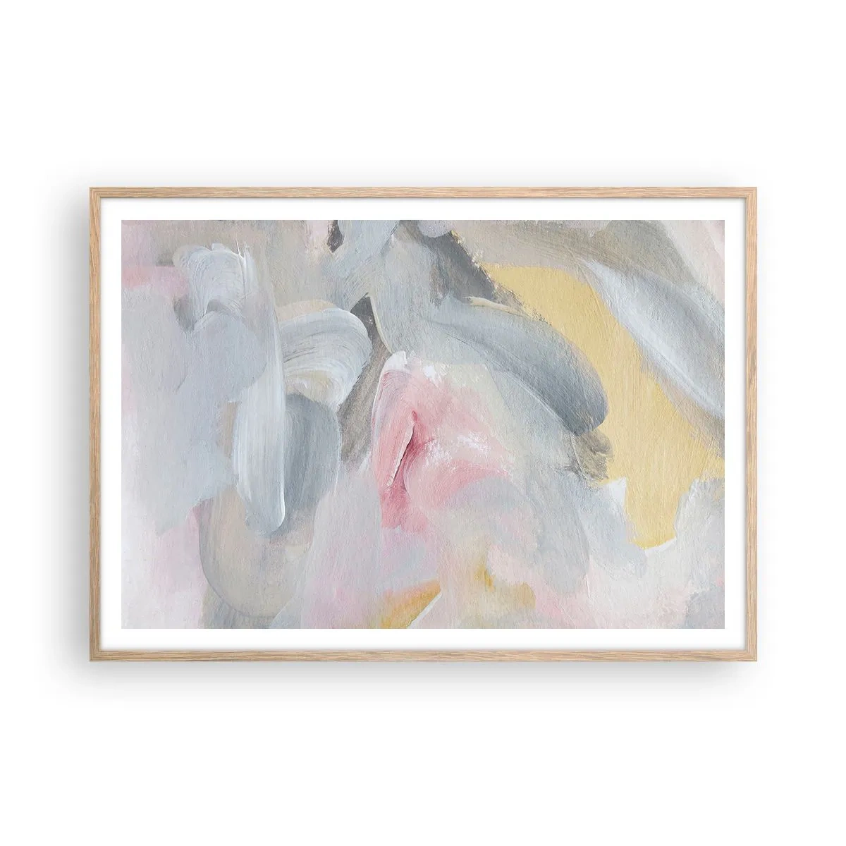 Poster în ramă de stejar deschis - Într-o lume de pastel - 100x70 cm