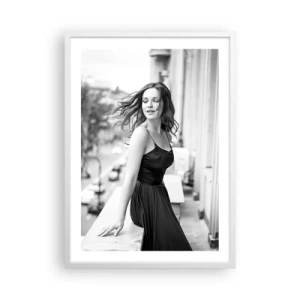 Poster în ramă albă - Cu siguranță e o fată pariziană - 50x70 cm