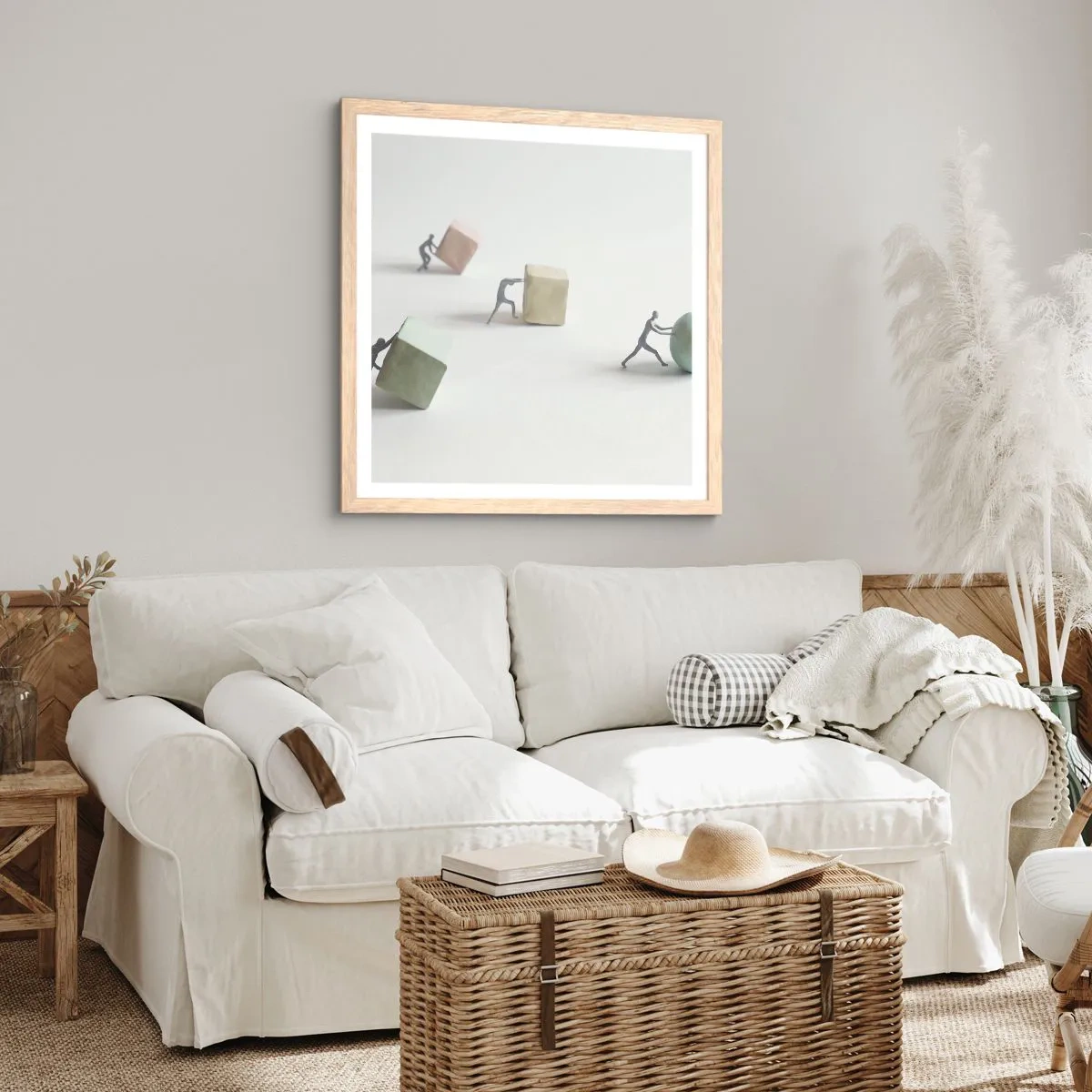 Poster în ramă de stejar deschis - Viața însăși - 60x60 cm