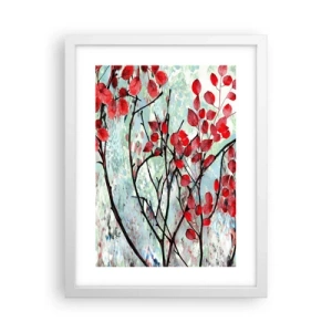 Poster în ramă albă - Arbore în stacojiu - 30x40 cm
