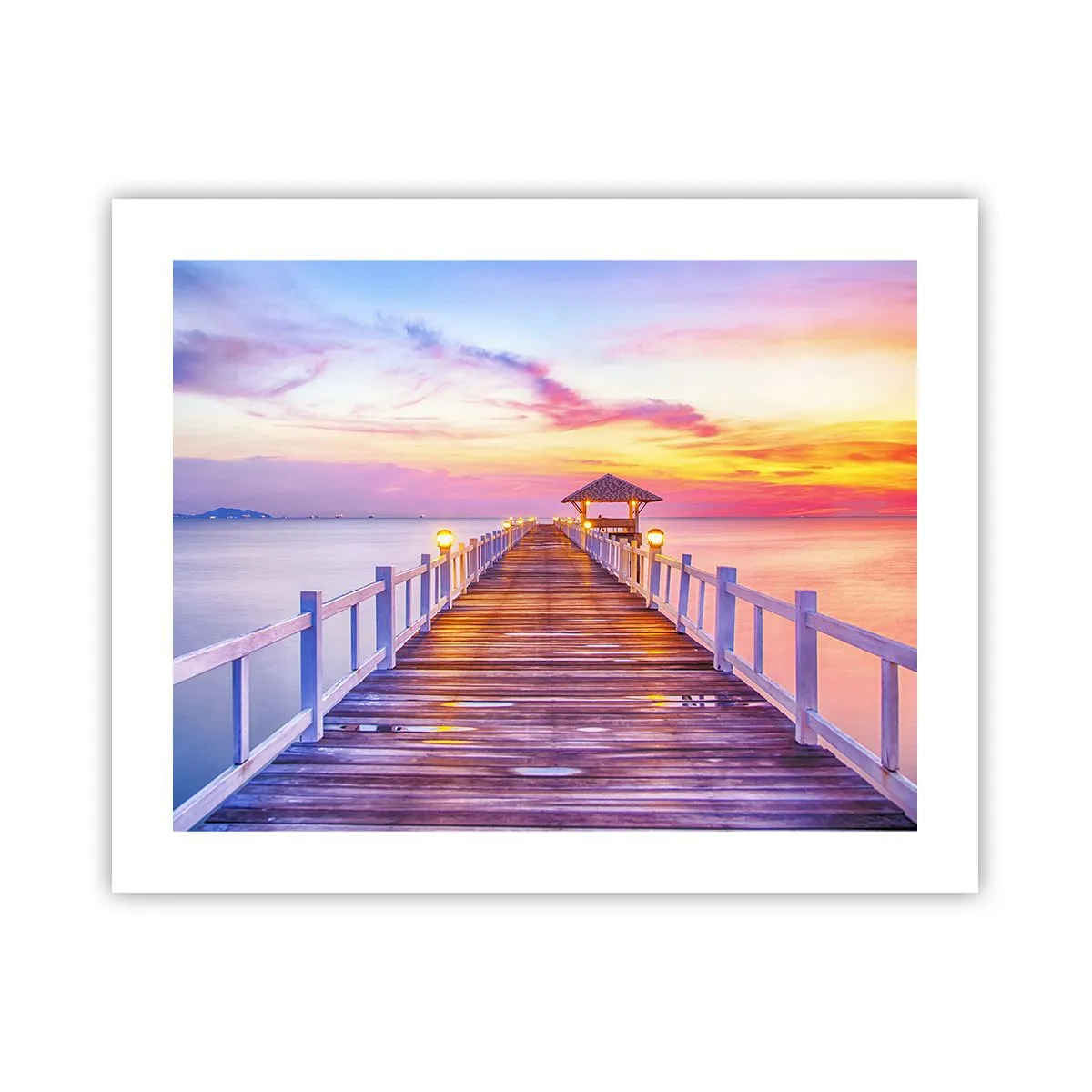 Poster - Tăcerea serii în liliac-auriu - 50x40 cm