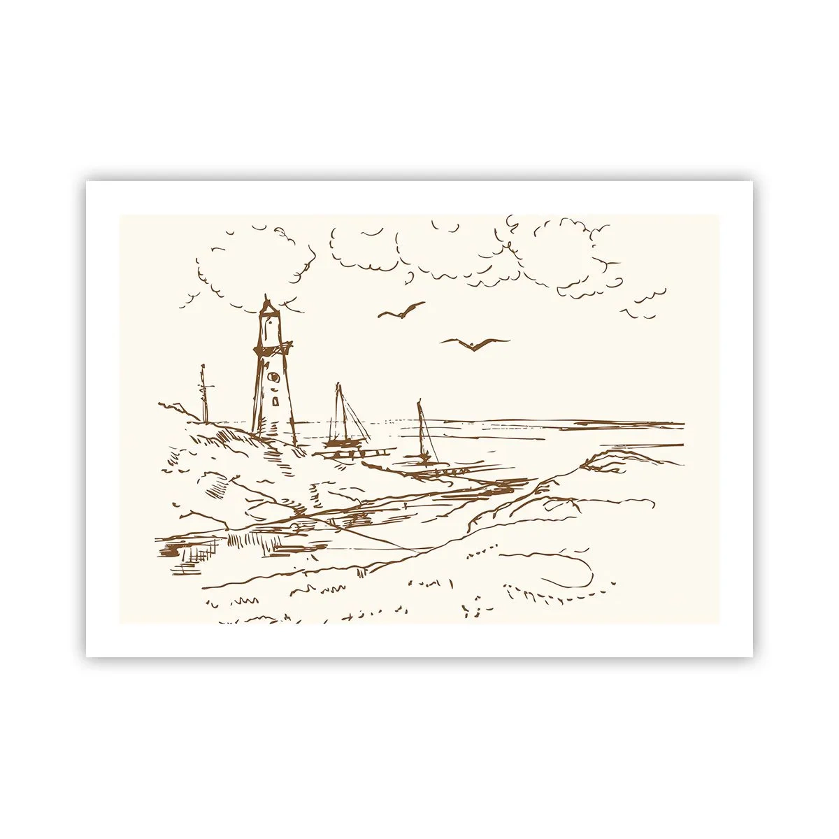 Poster - Schiță de amintiri de vară - 70x50 cm