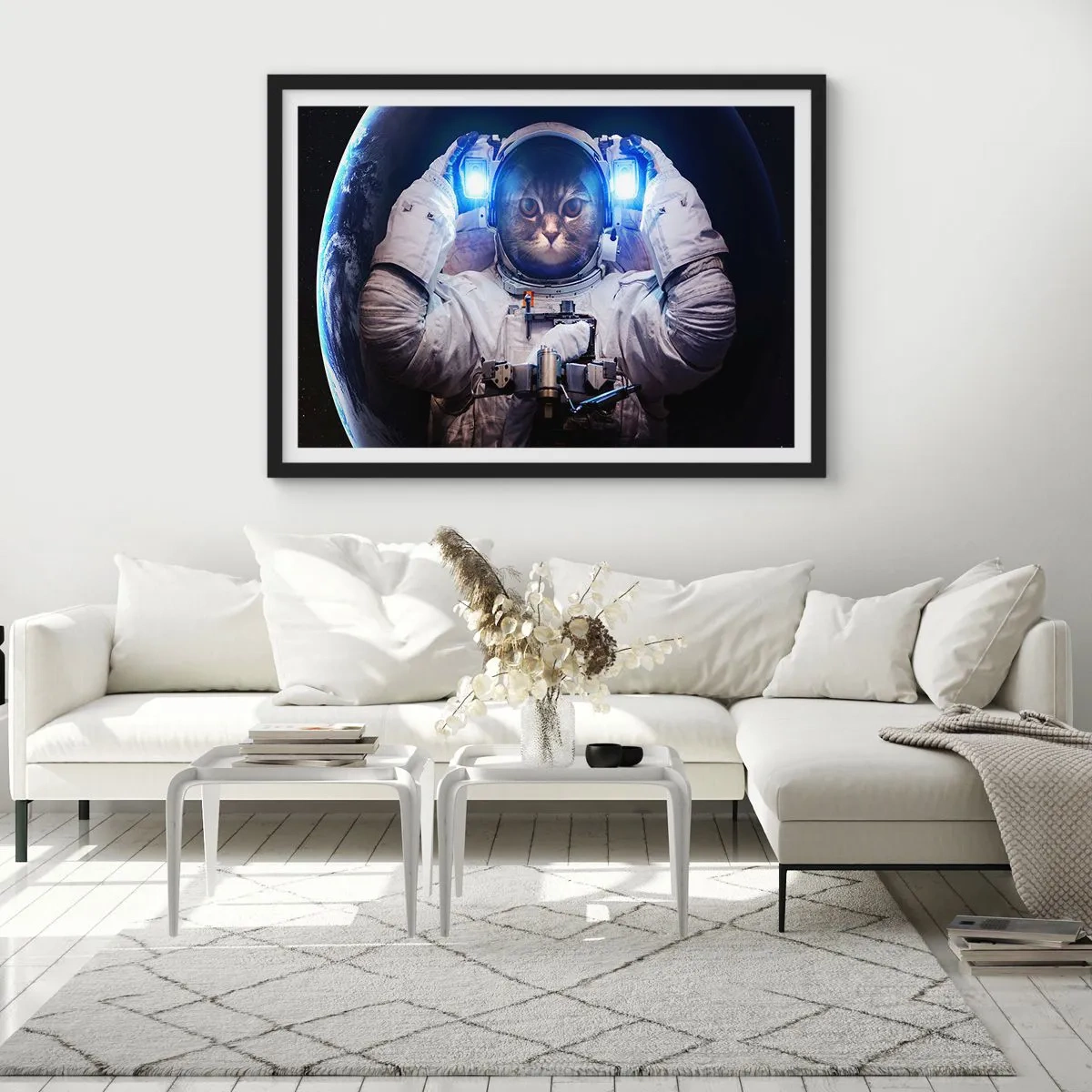 Poster în ramă neagră - Houston, aveți o problemă - 50x40 cm